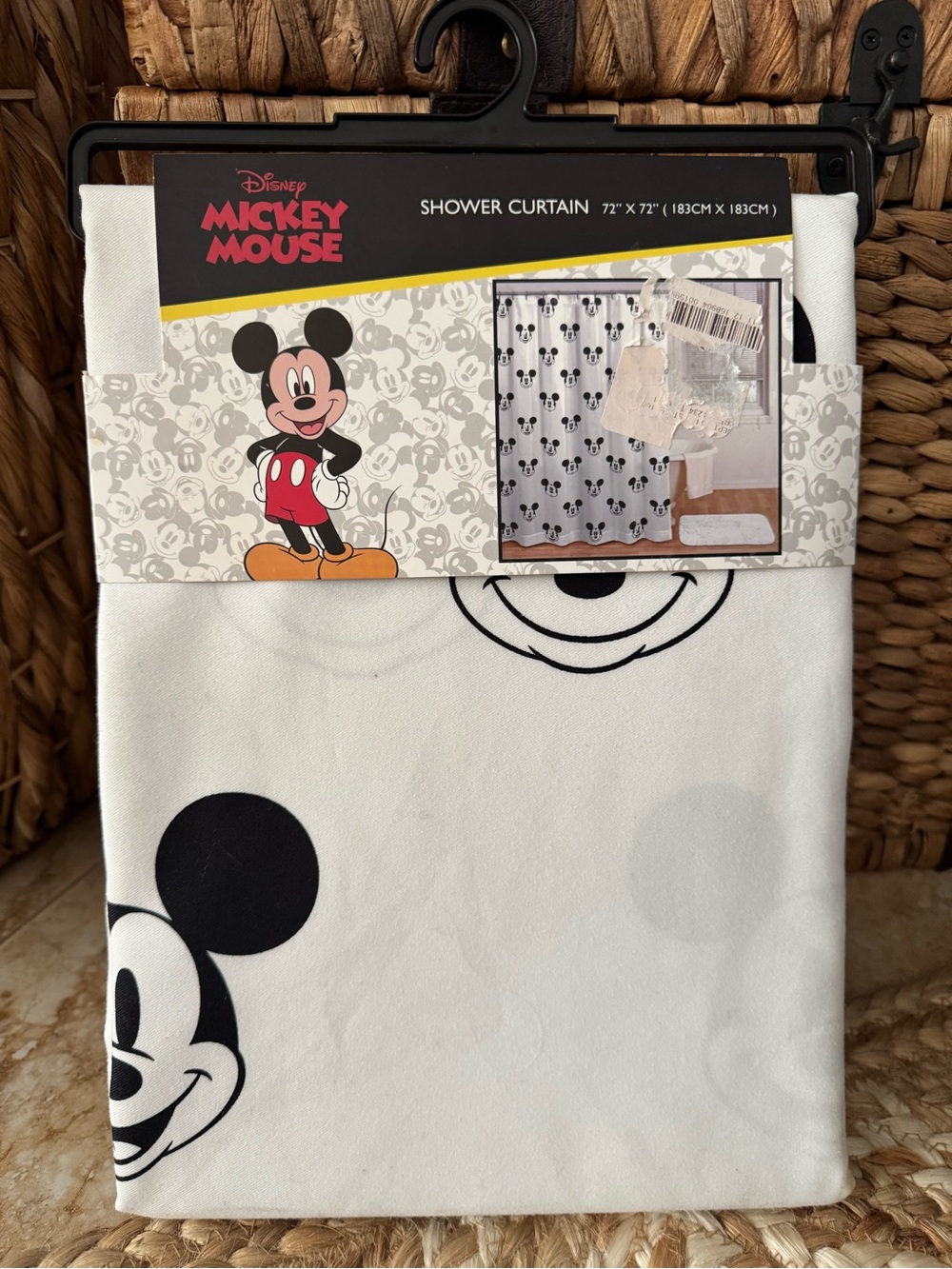 Disney Black & White Mickey Face Shower Curtain